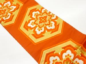 子持ち亀甲に華文模様織出し袋帯